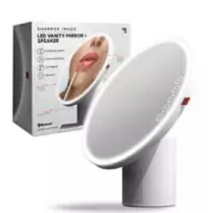 Sharper Image Round Vanity Mirror LED with Speaker Bluetooth